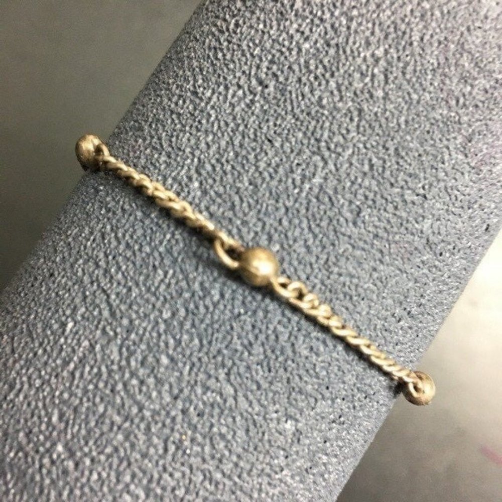 Simple Ankle Bracelet Anklet Silver Ball Bead Chain 9 Inches Retro Boho Classic